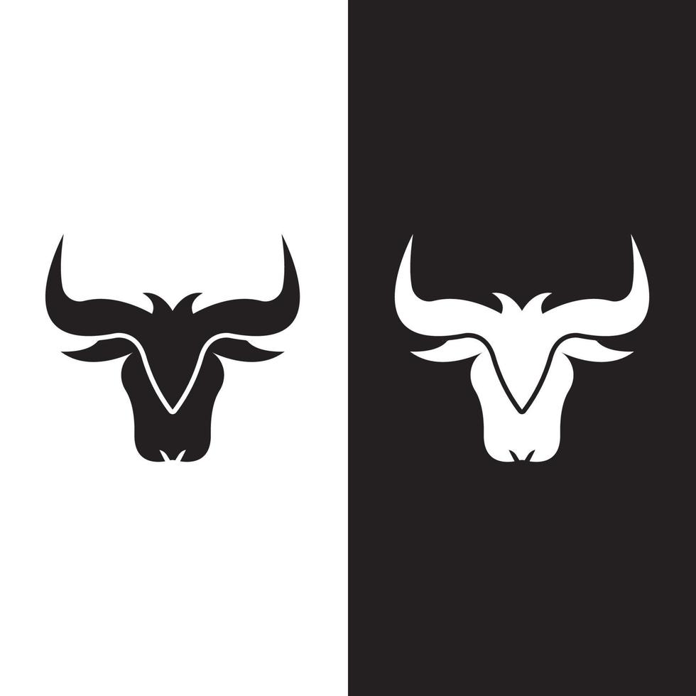 icono de vector de logotipo de cabeza de toro