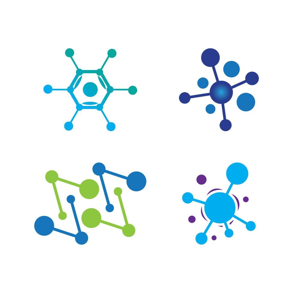 diseño de ilustración de vector de logo de molécula