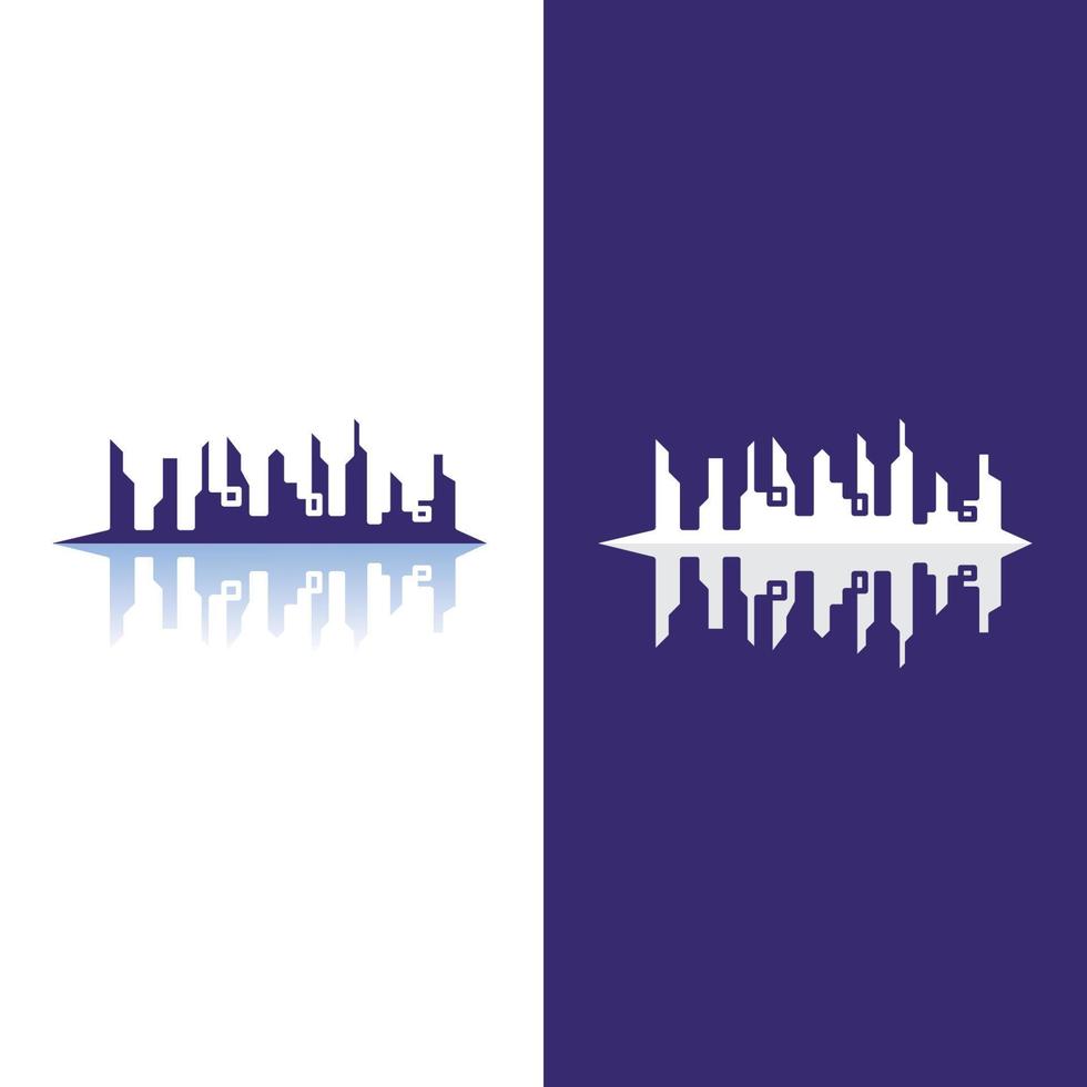 Modern City skyline illustration in flat design vector