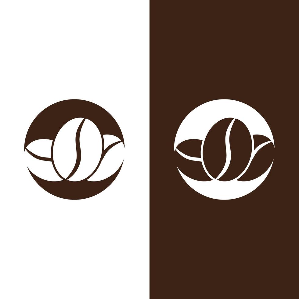 plantilla de vector de icono de grano de café