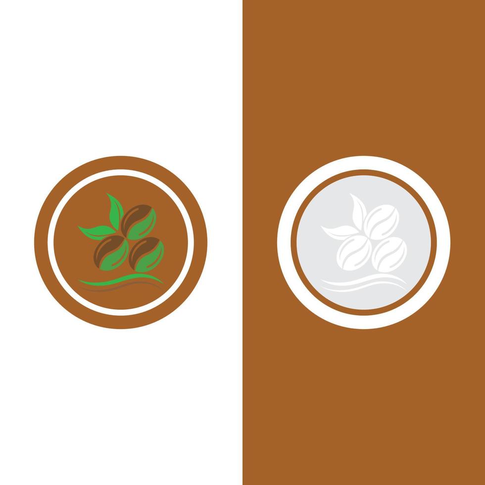 plantilla de vector de icono de grano de café