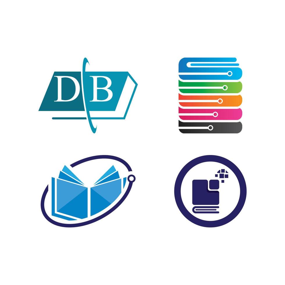 Digital book logo icon technology vector