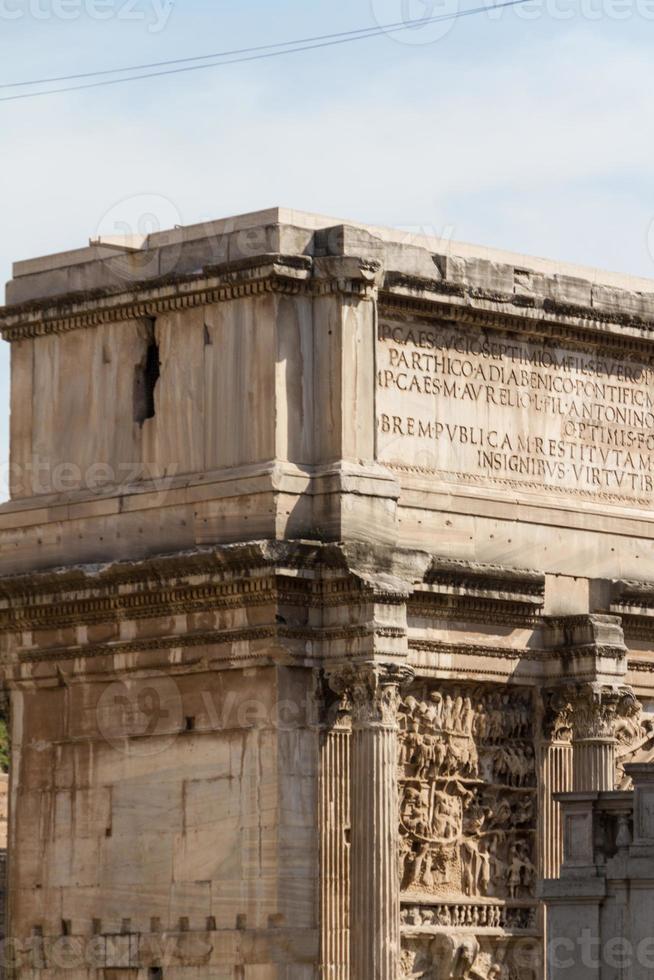 Building ruins and ancient columns  in Rome, Italy photo