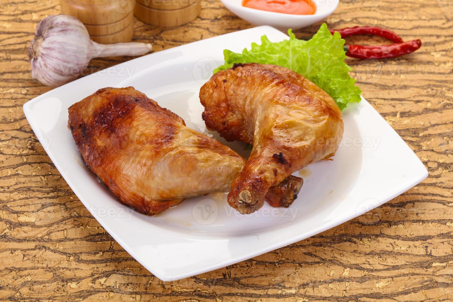 Roasted chicken leg photo