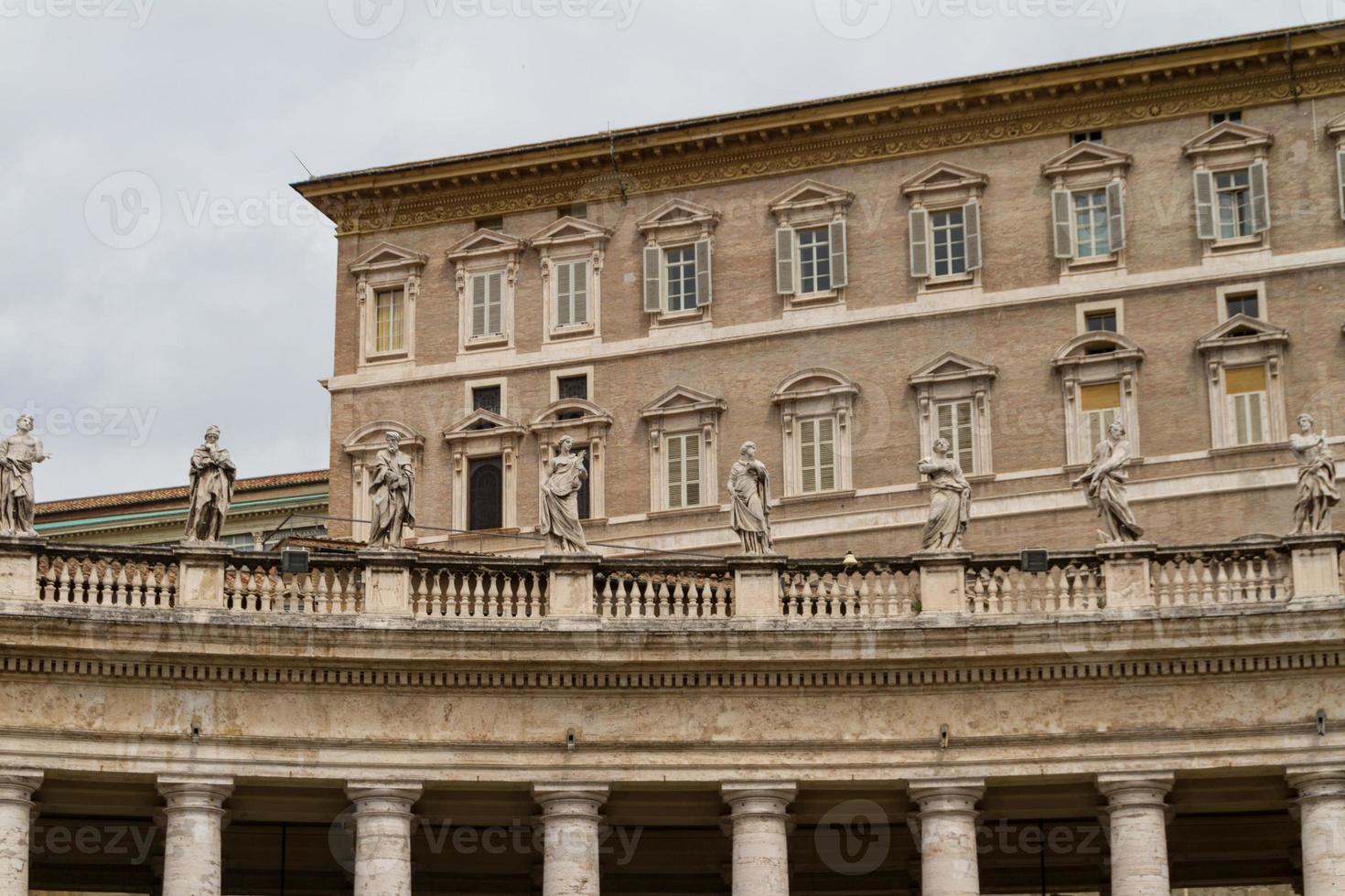 Buildings in Vatican, the Holy See within Rome, Italy. Part of Saint Peter's Basilica. photo