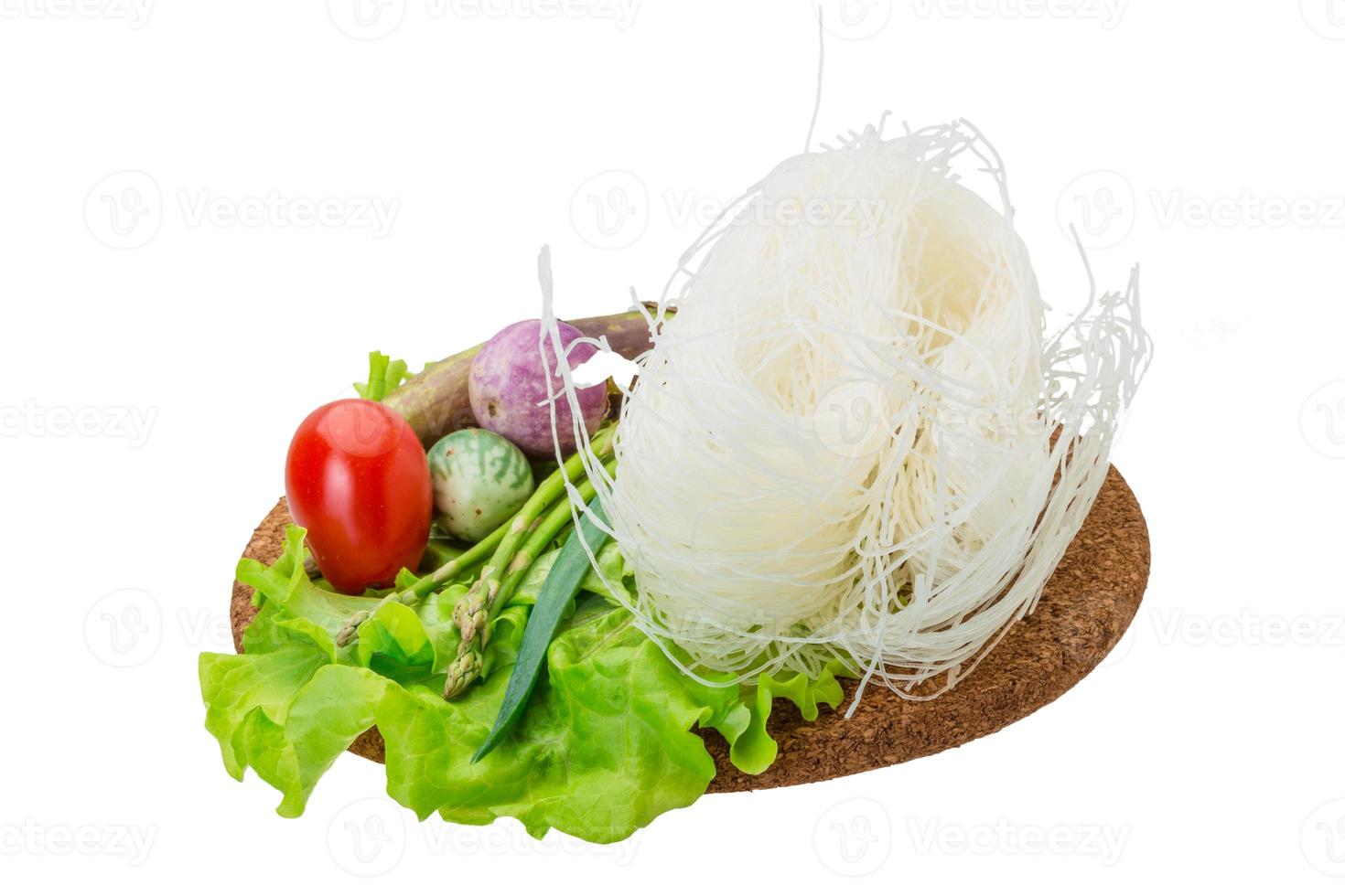 Raw rice noodles photo