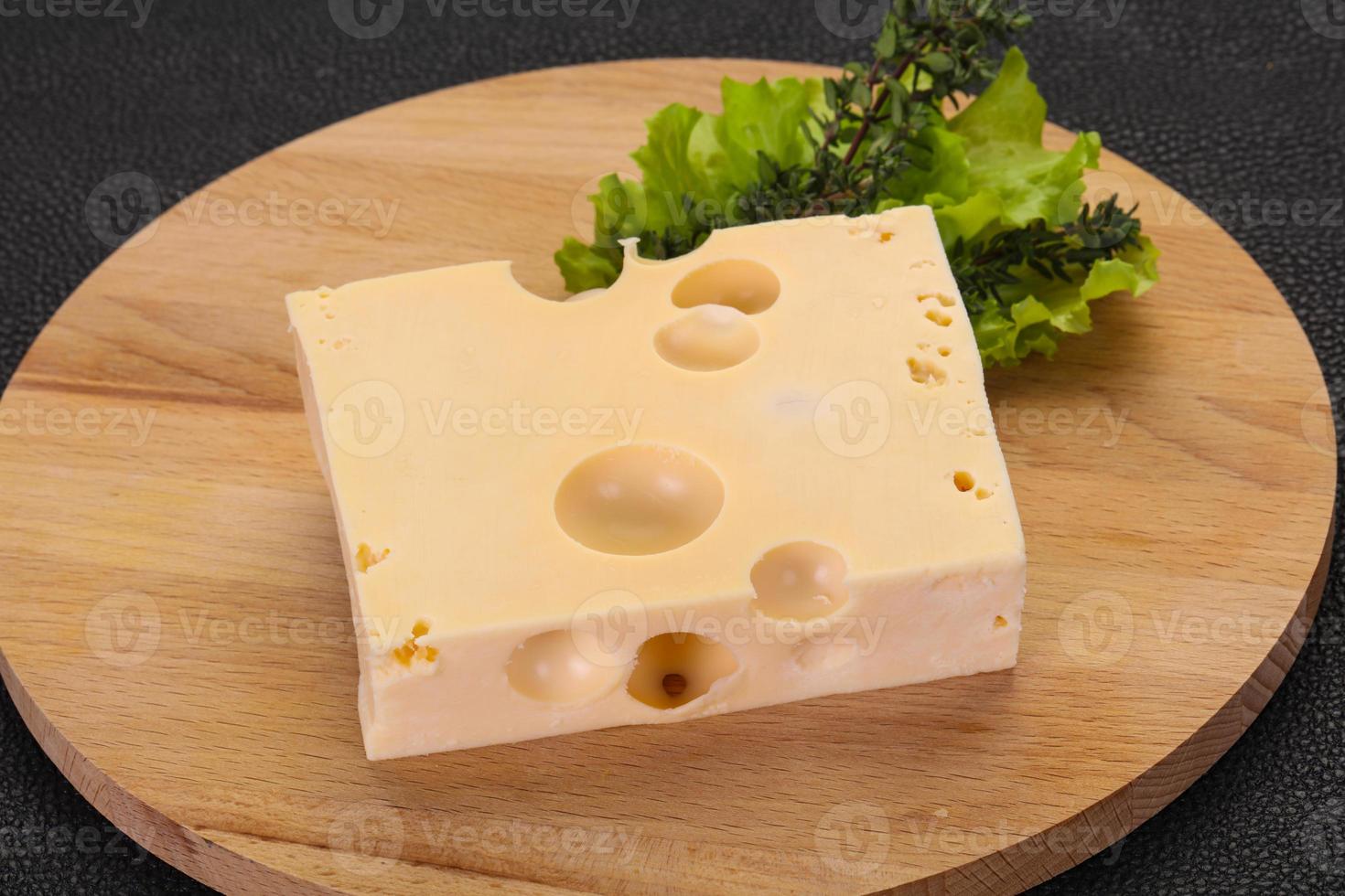 Maasdam cheese brick photo