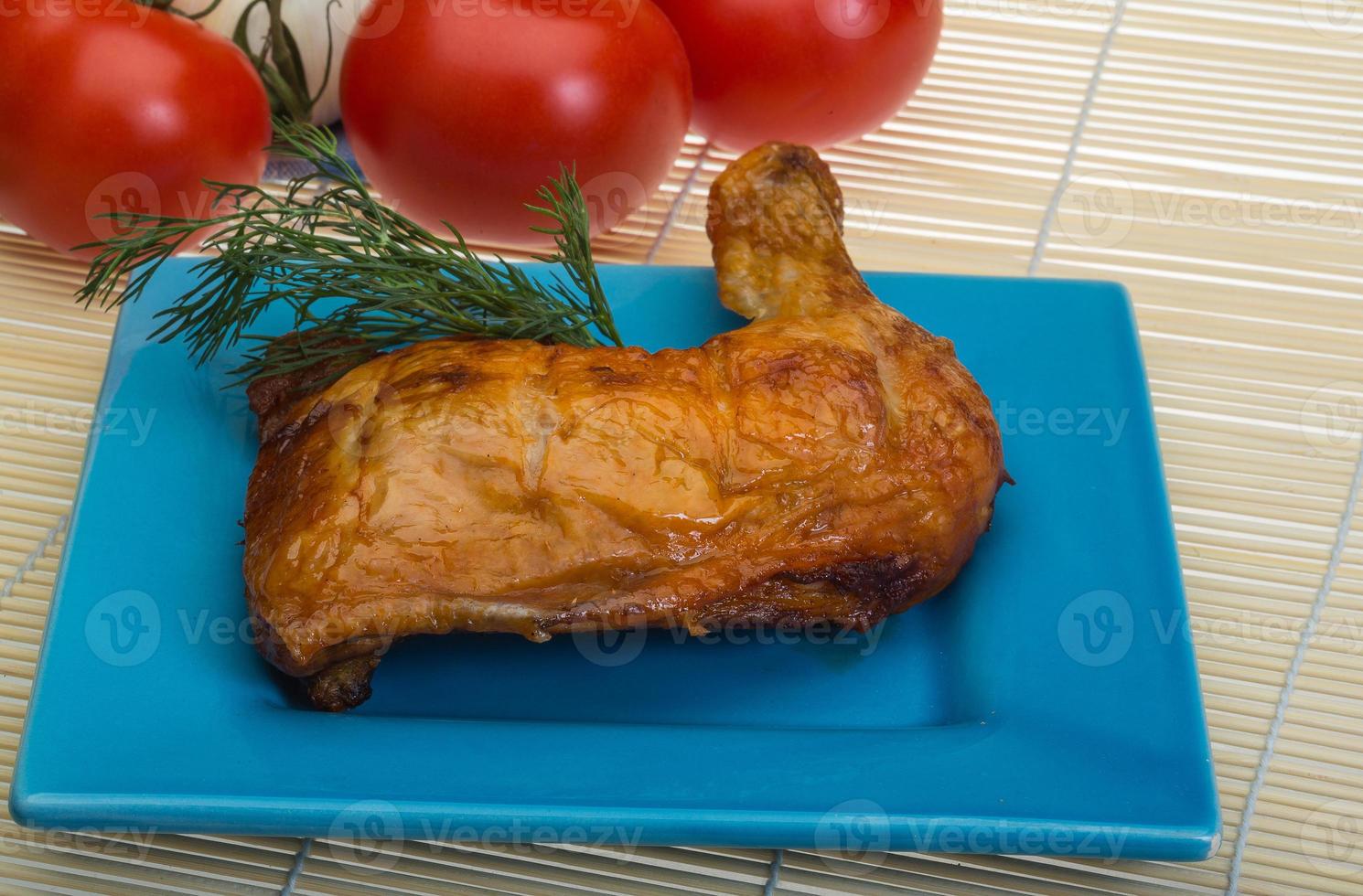 Roasted chicken leg photo