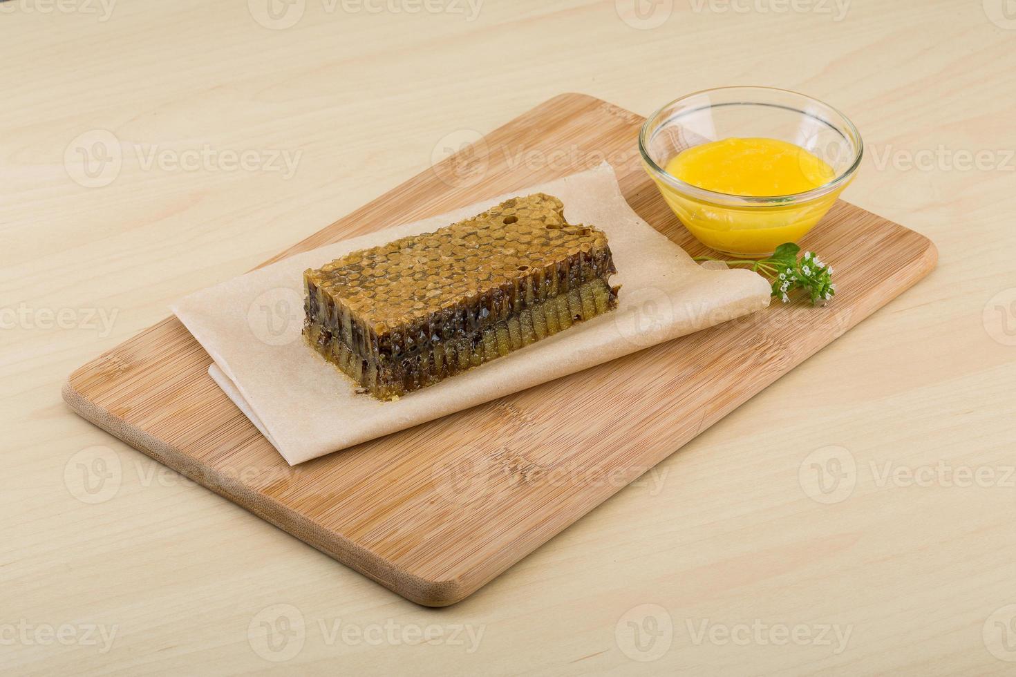 Honey with comb photo