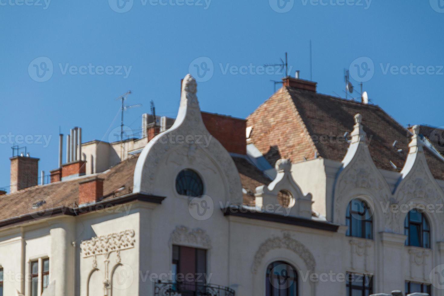 typical buildings 19th-century in Buda Castle district of Budapest photo