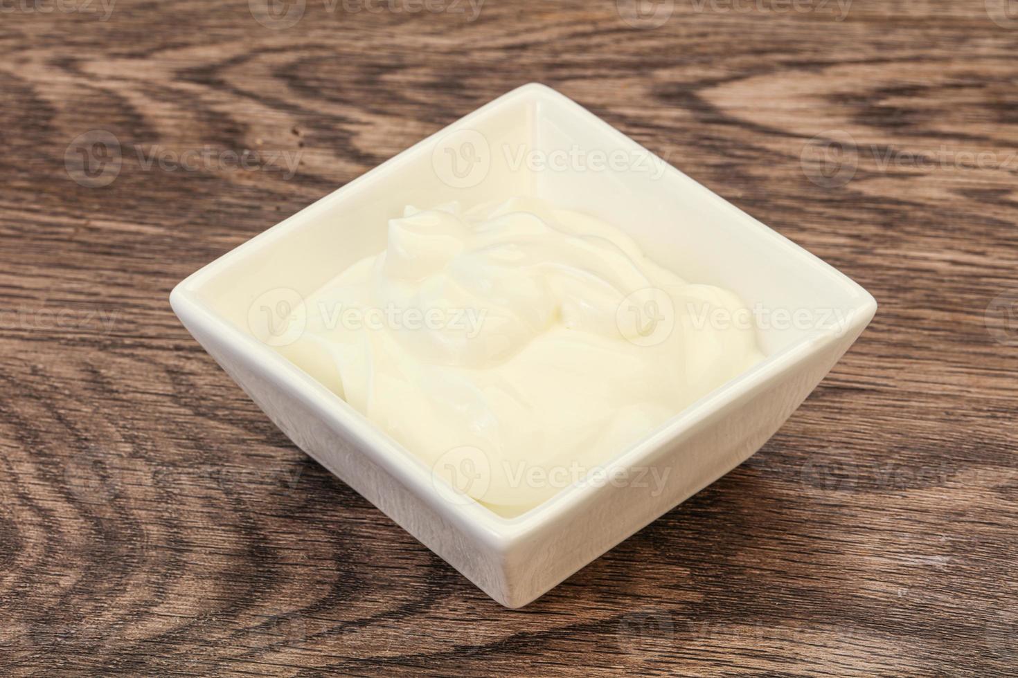 Sour cream in the bowl photo