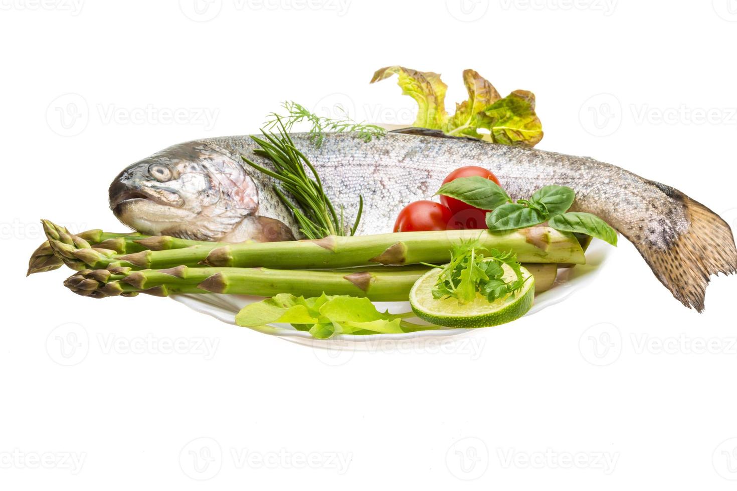 Fresh raw rainbow trout photo