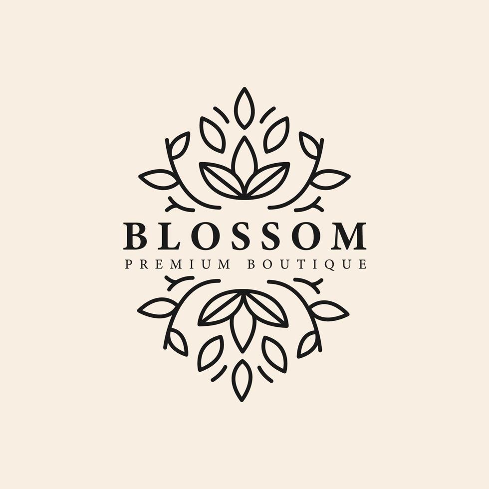 abstract beautiful and elegant flower wreath logo concept vector