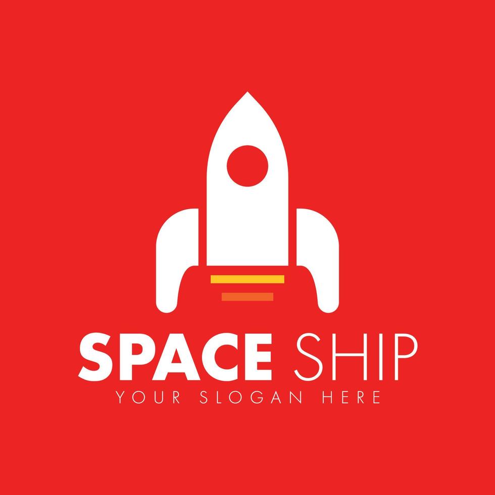 modern space ship rocket logo concept vector