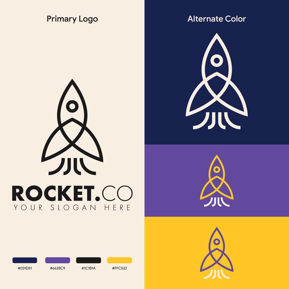 creative and modern rocket logo concept vector