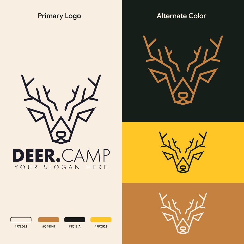 concepto de logotipo de ciervo elegante y moderno vector