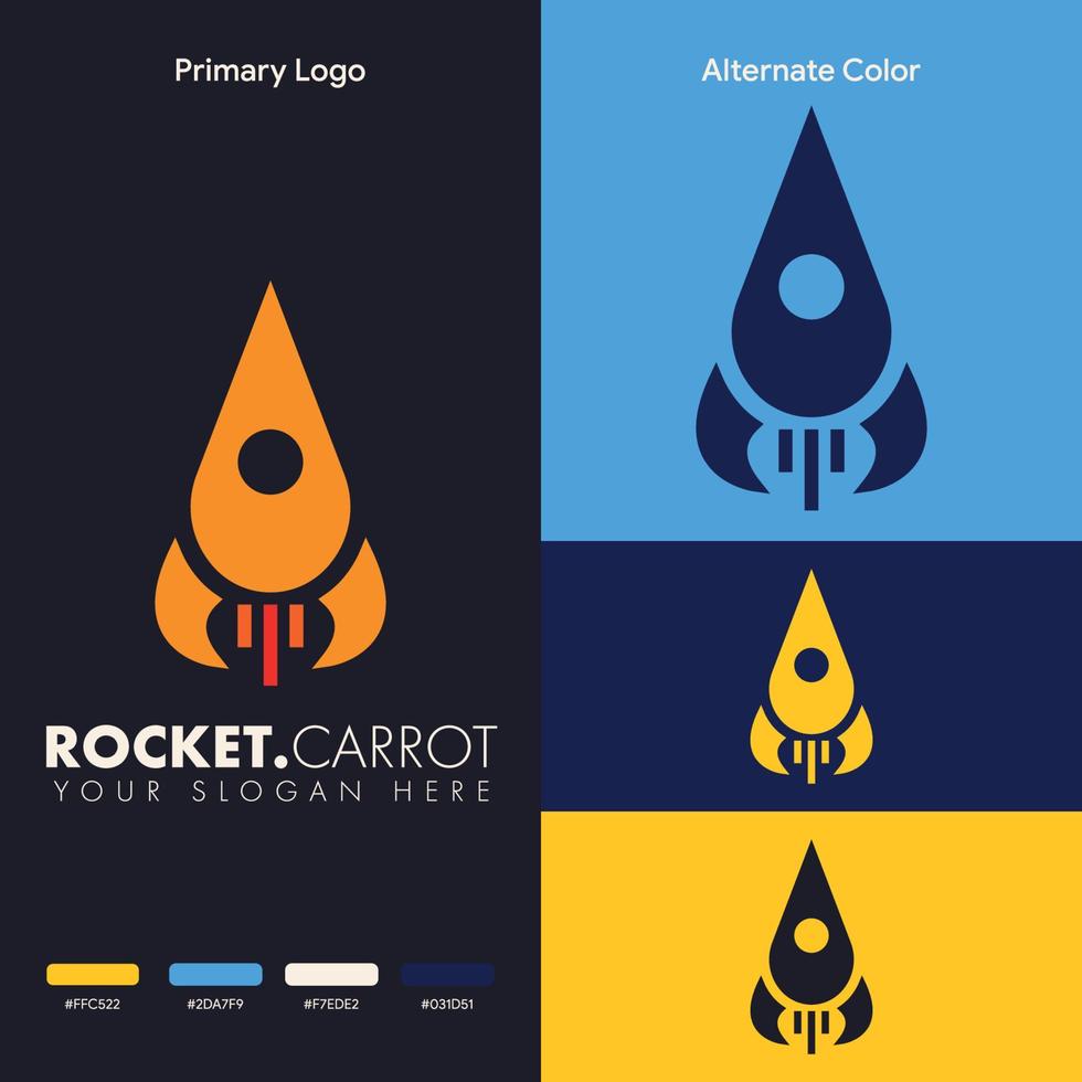 modern space ship rocket logo concept vector