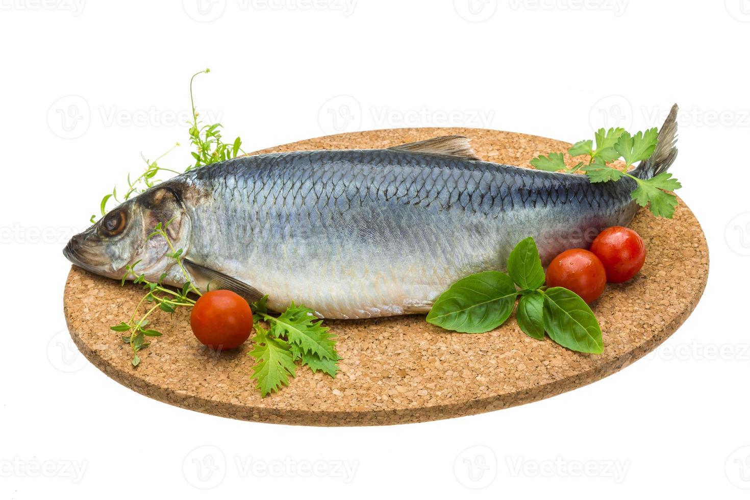 Marinated herring with herbs photo
