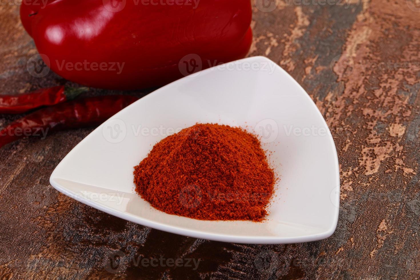 Paprika powder in the bowl photo
