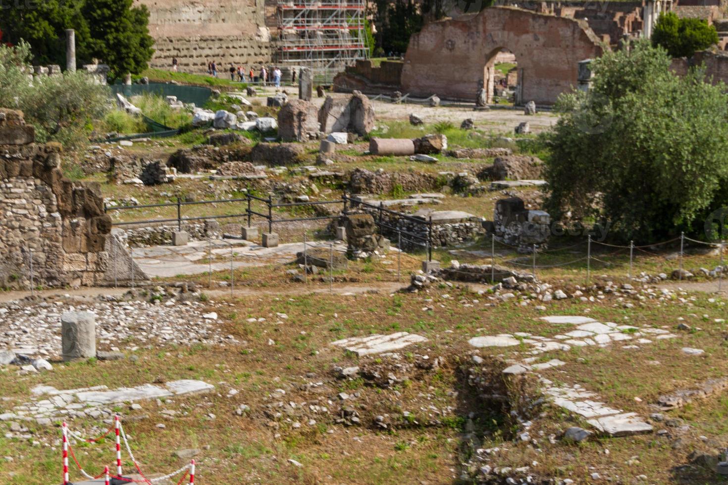 Building ruins and ancient columns  in Rome, Italy photo