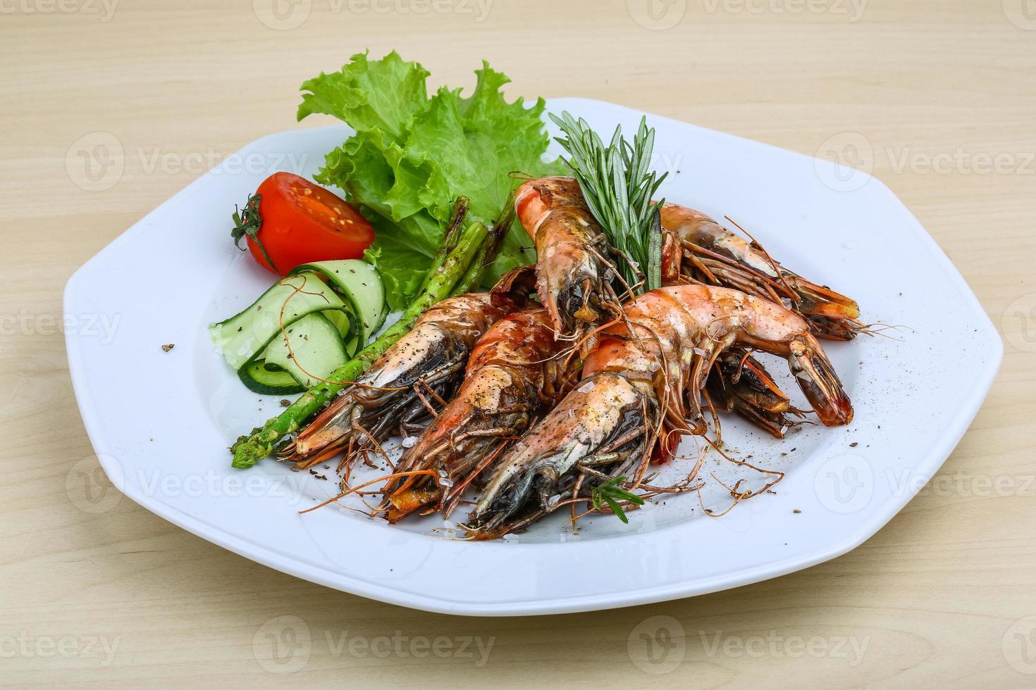 Grilled tiger prawns photo