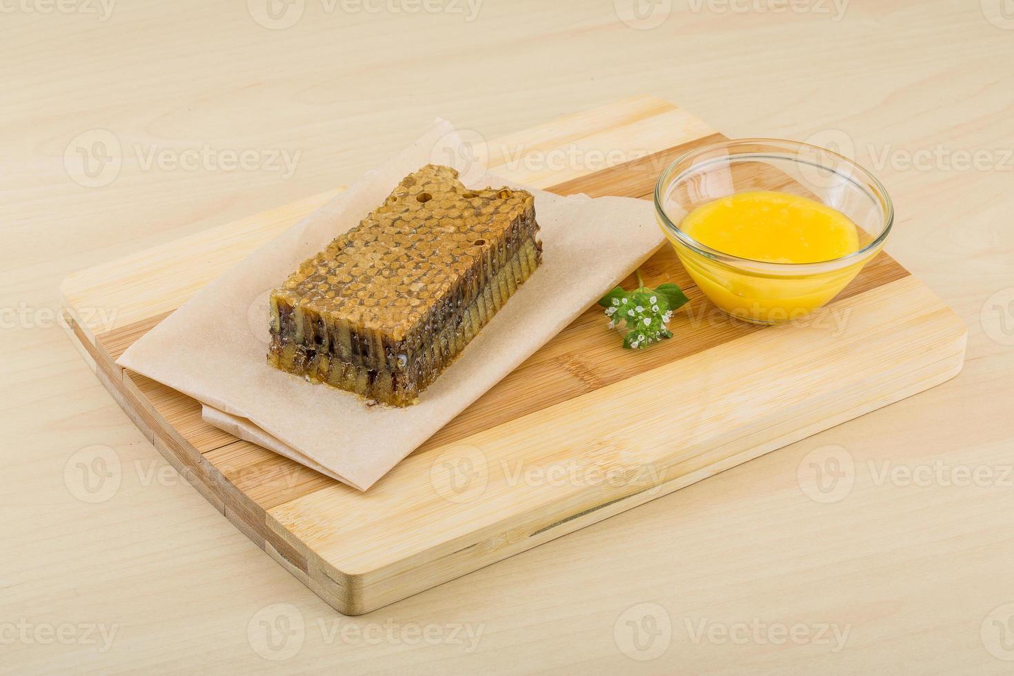 Honey with comb photo