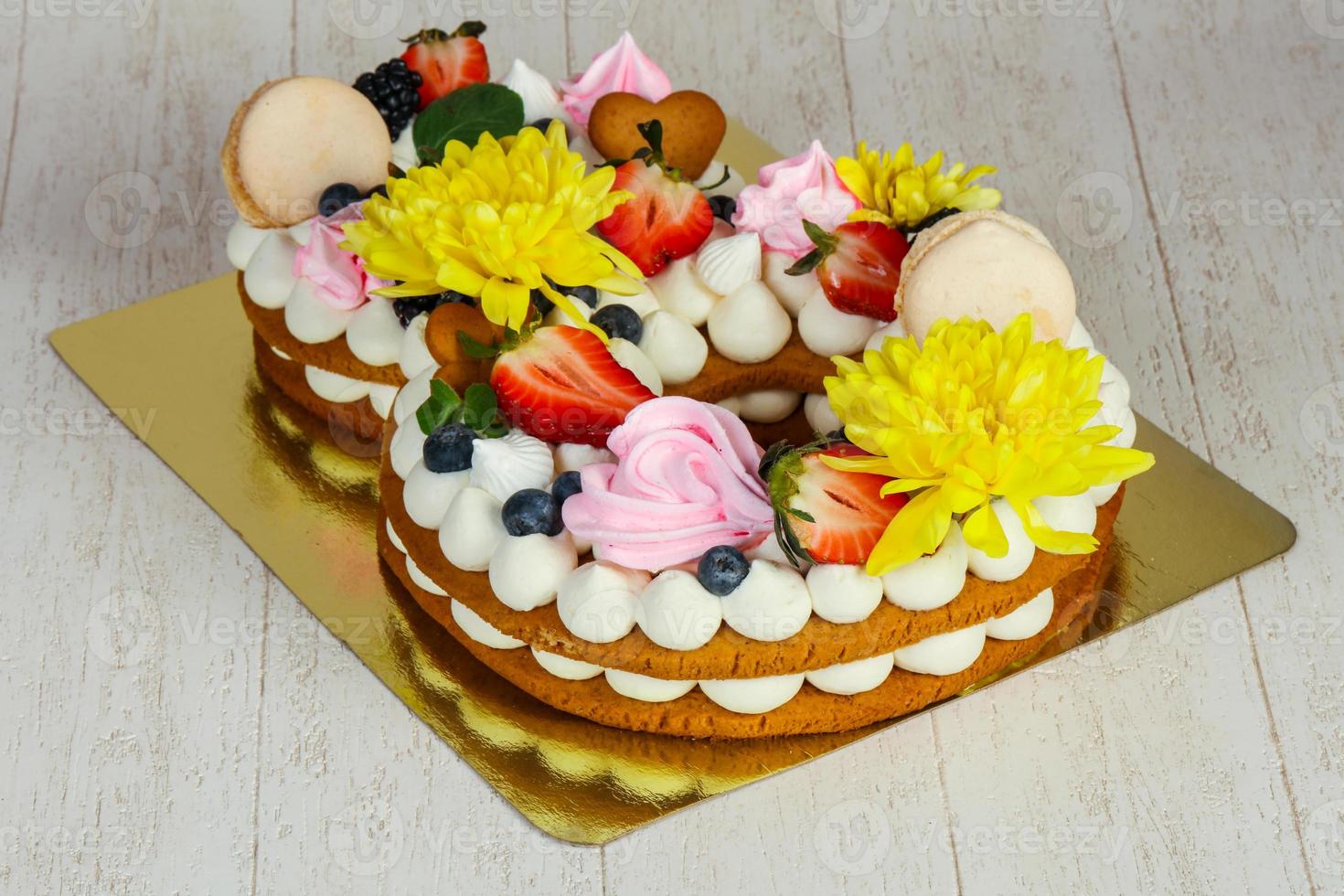 Cake with flower photo