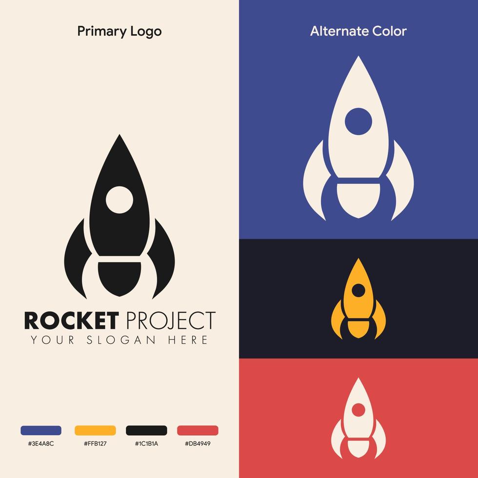 creative and modern rocket logo concept vector