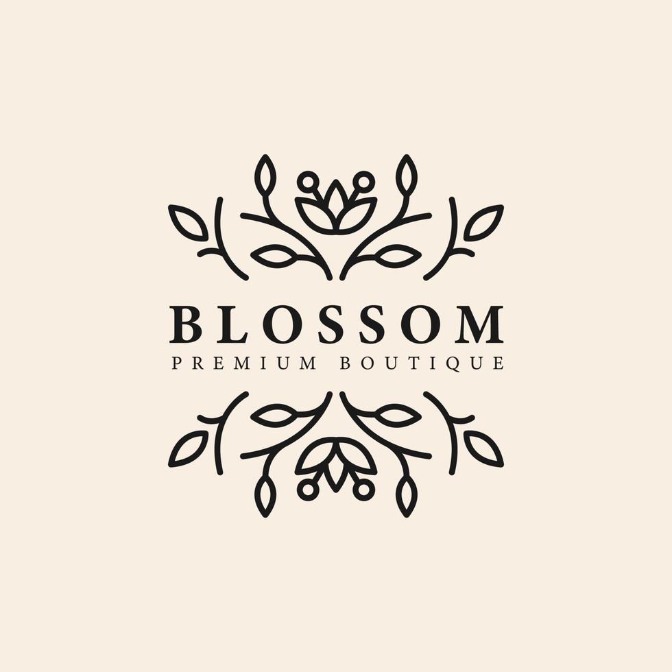 abstract beautiful and elegant flower wreath logo concept vector