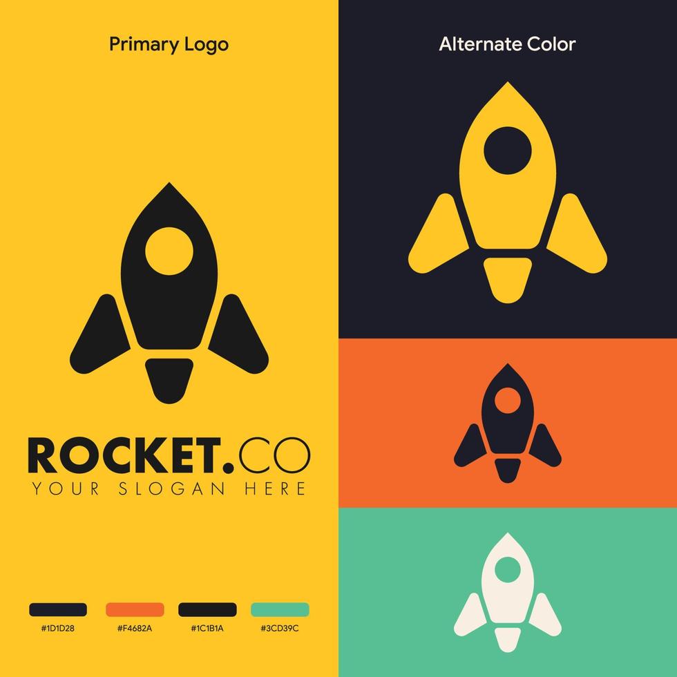 modern space ship rocket logo concept vector