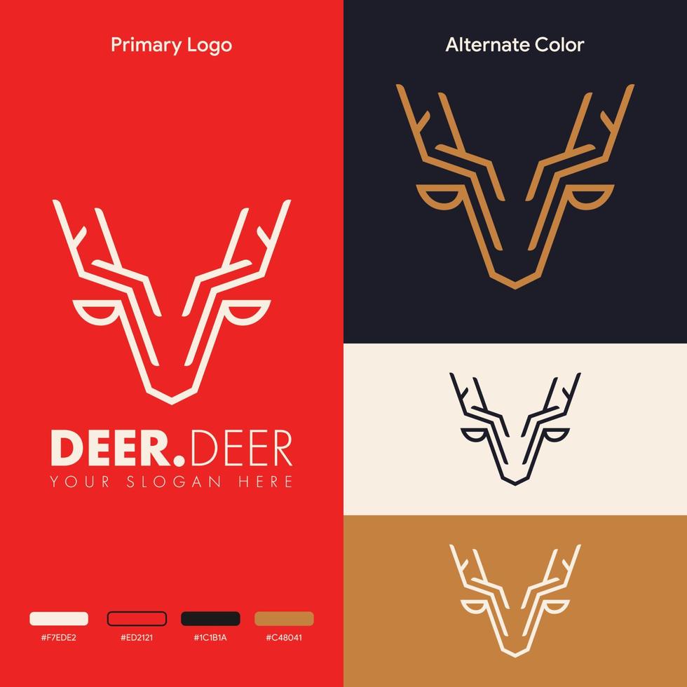 elegant and modern deer logo concept vector