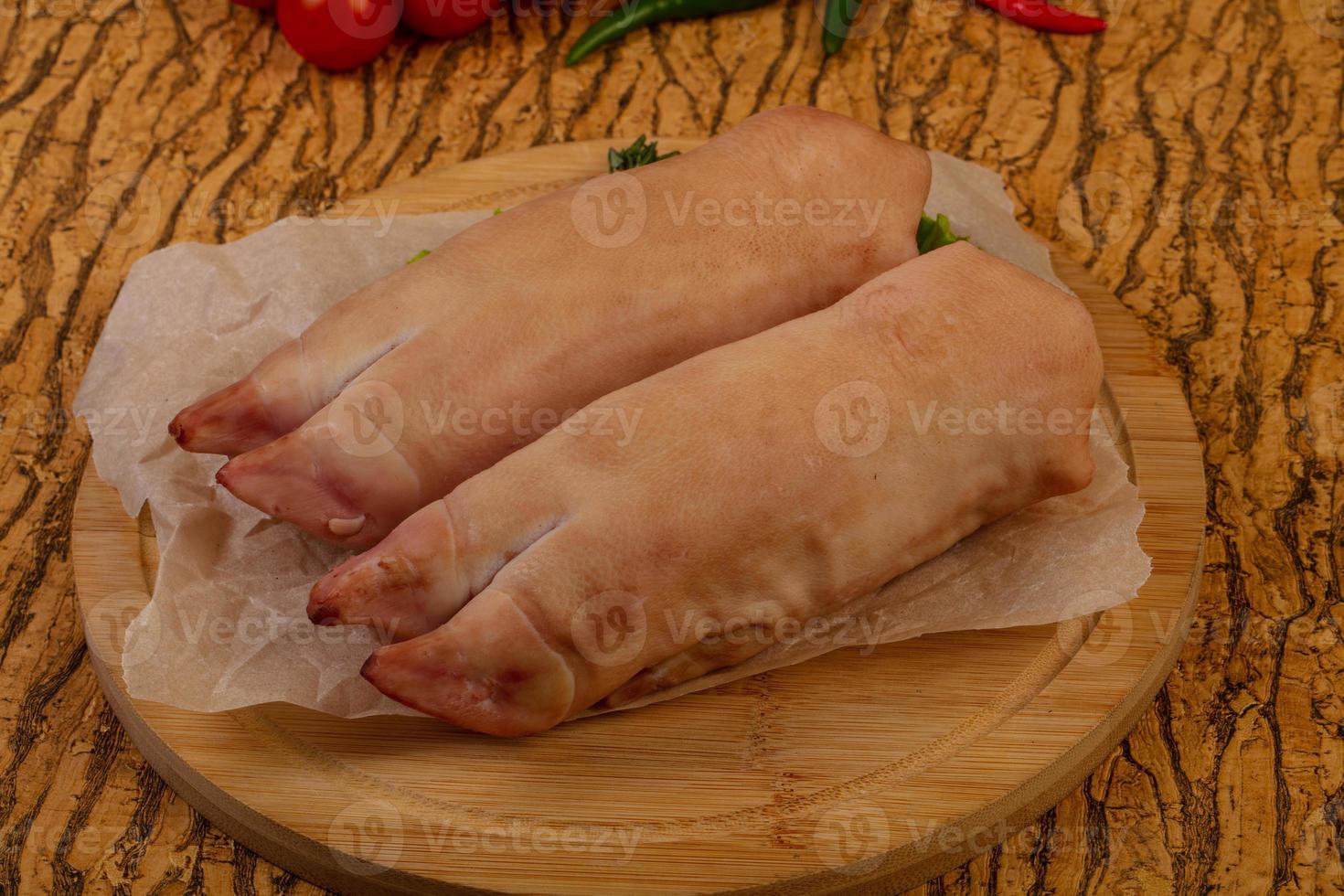 Raw pig's hoof photo