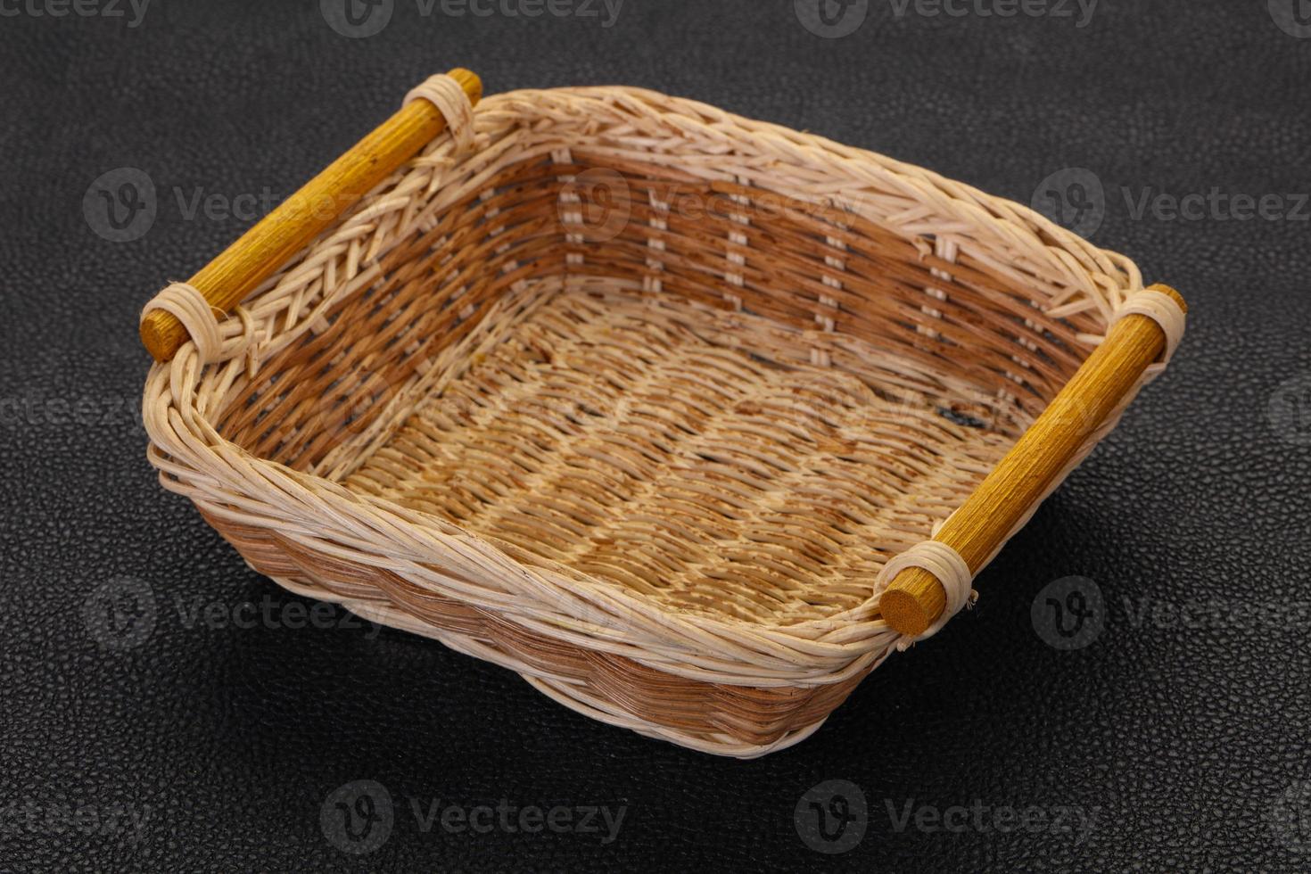 Empty wicker bowl photo