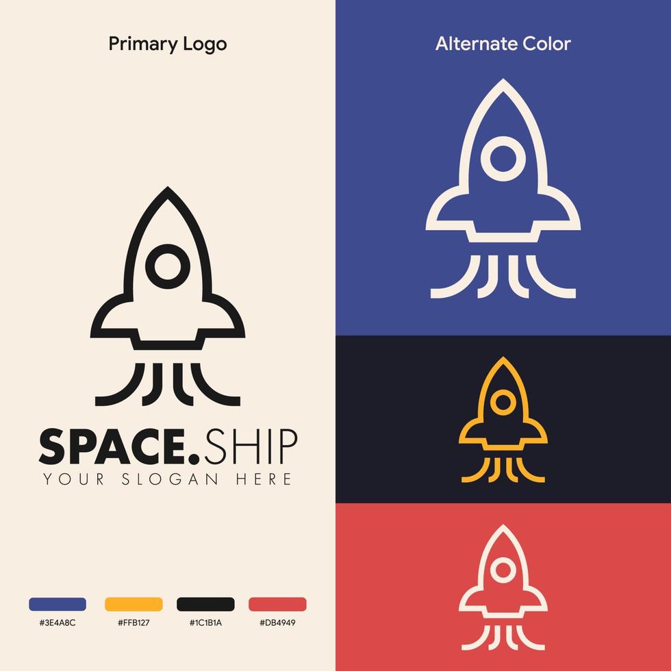 creative and modern rocket logo concept vector