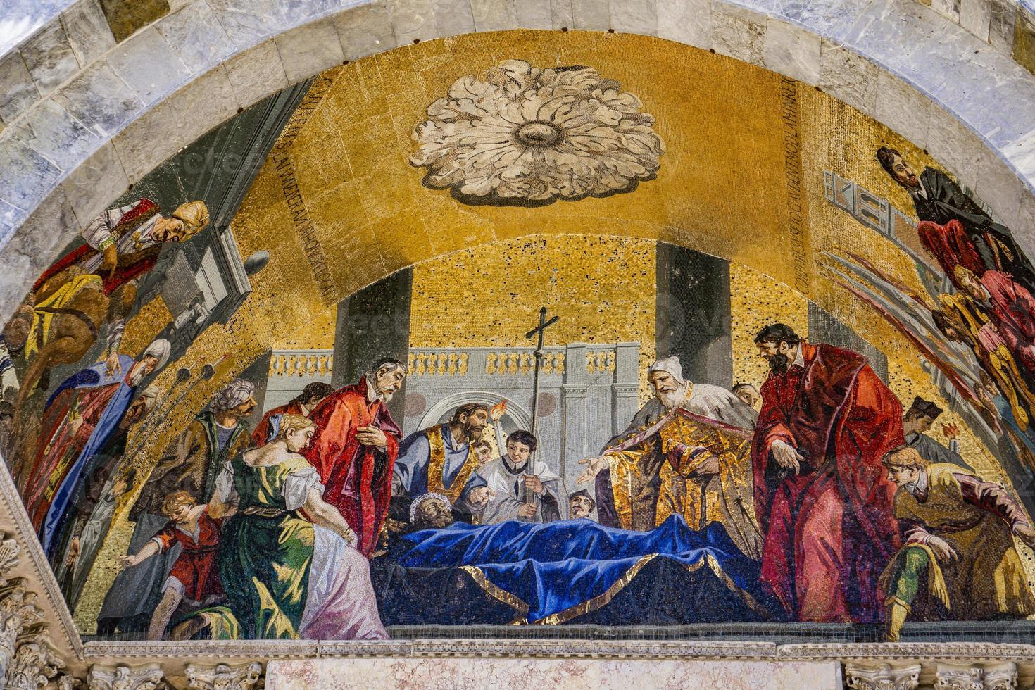 Lavishly decorated main port of St Mark's Basilica, Venice Italy photo