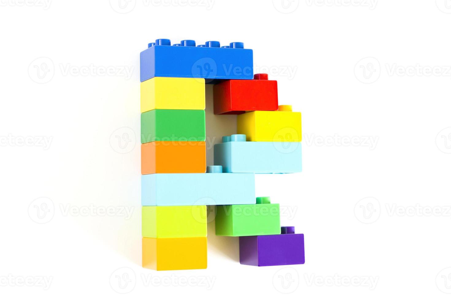 Colorful toy brick letter R photo