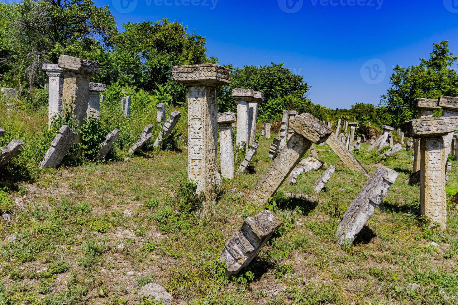 Ancient Rajac cemetary near Rajac village in Serbia photo