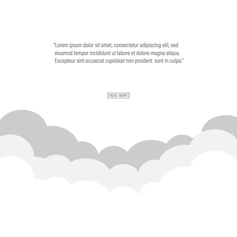 Clouds white tone background vector and illustration flat design for web or template.