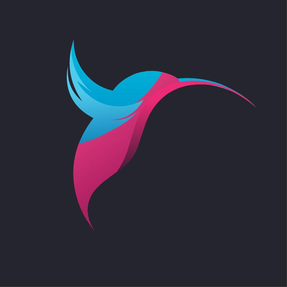 colorido logotipo de colibrí, para la comunidad, tienda de pájaros, vector