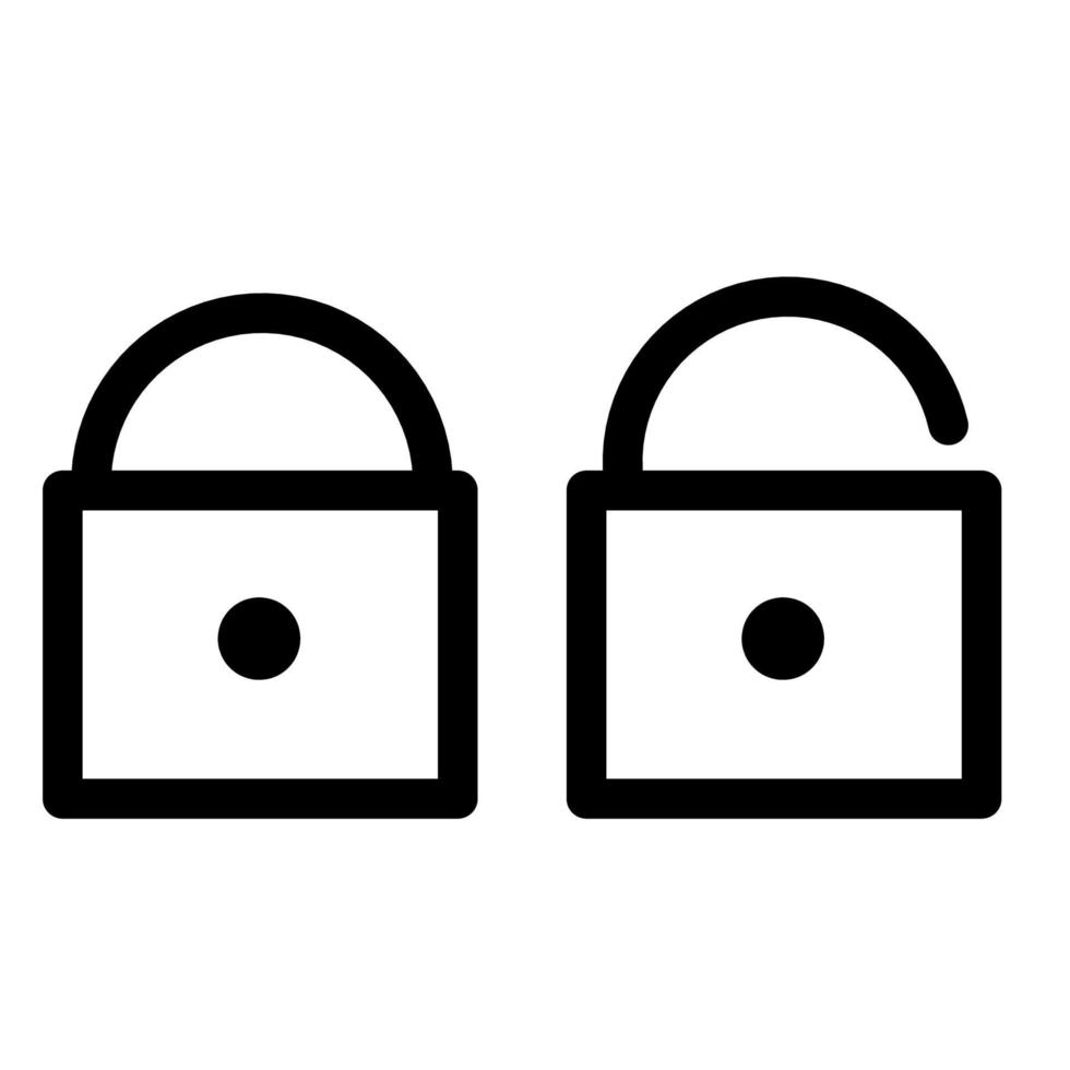 locked and open lock vector icon