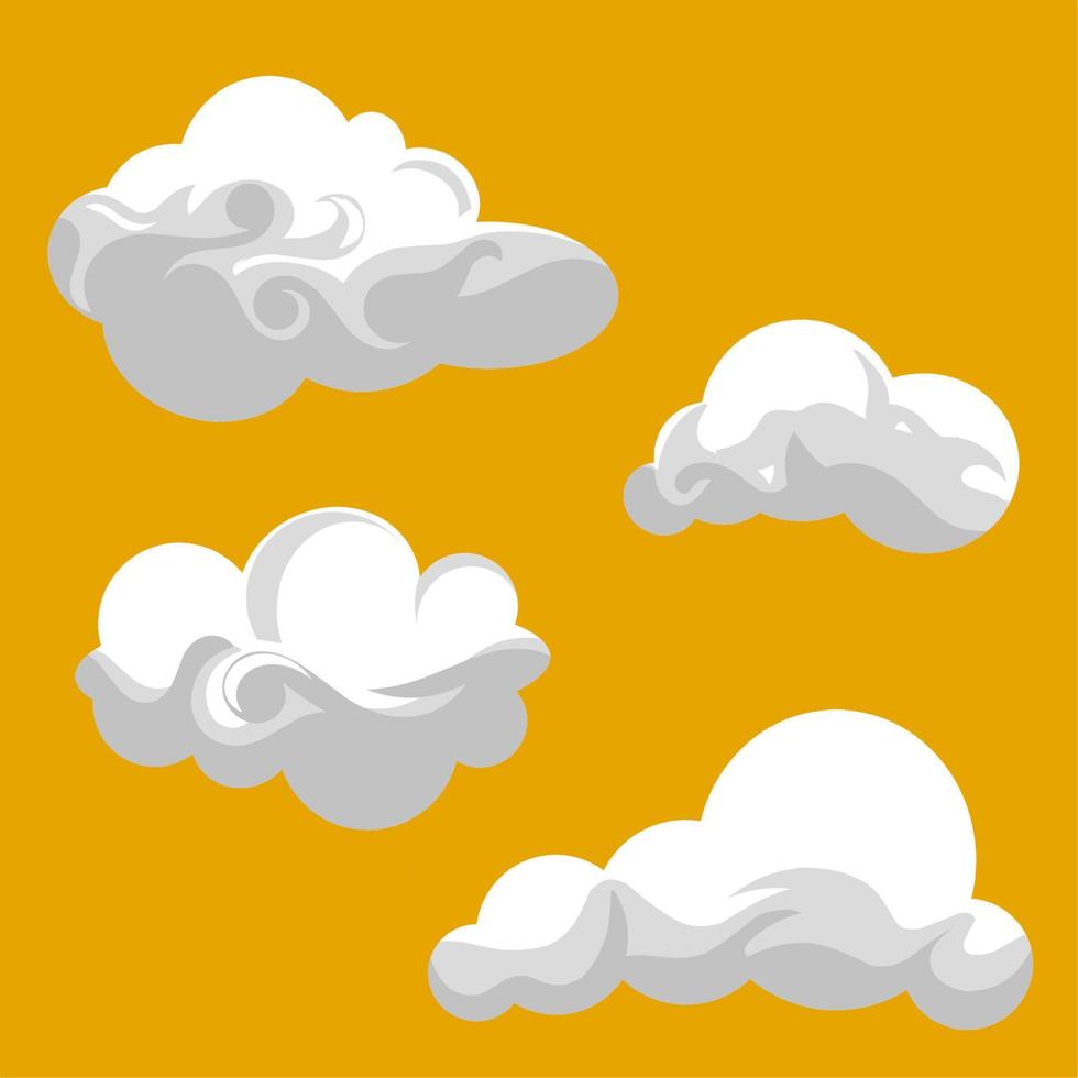 vector illustration of clouds, which are beautiful for design purposes