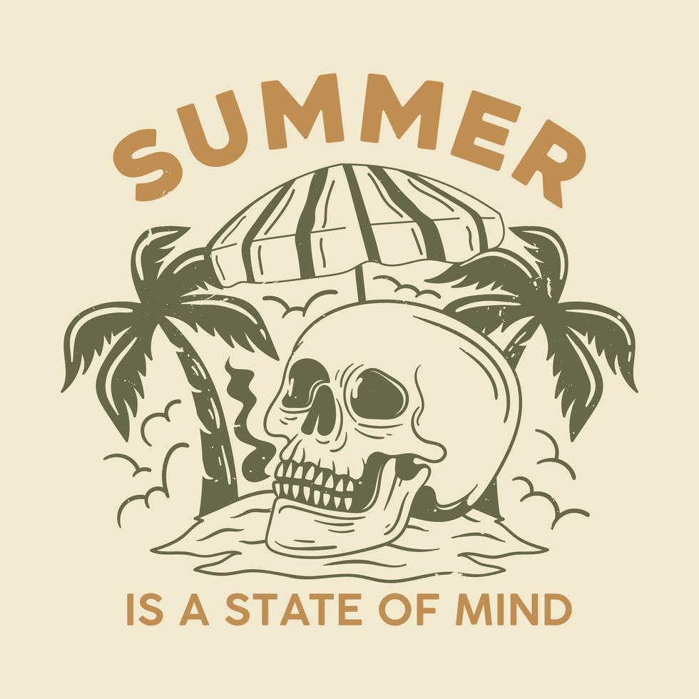 Vintage summer paradise beach t shirt Design, Summer is a state of mind vector