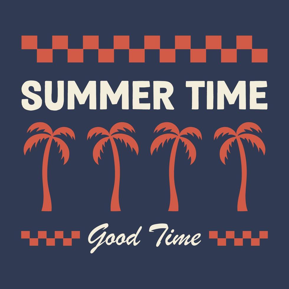 Summer time t shirt design vector
