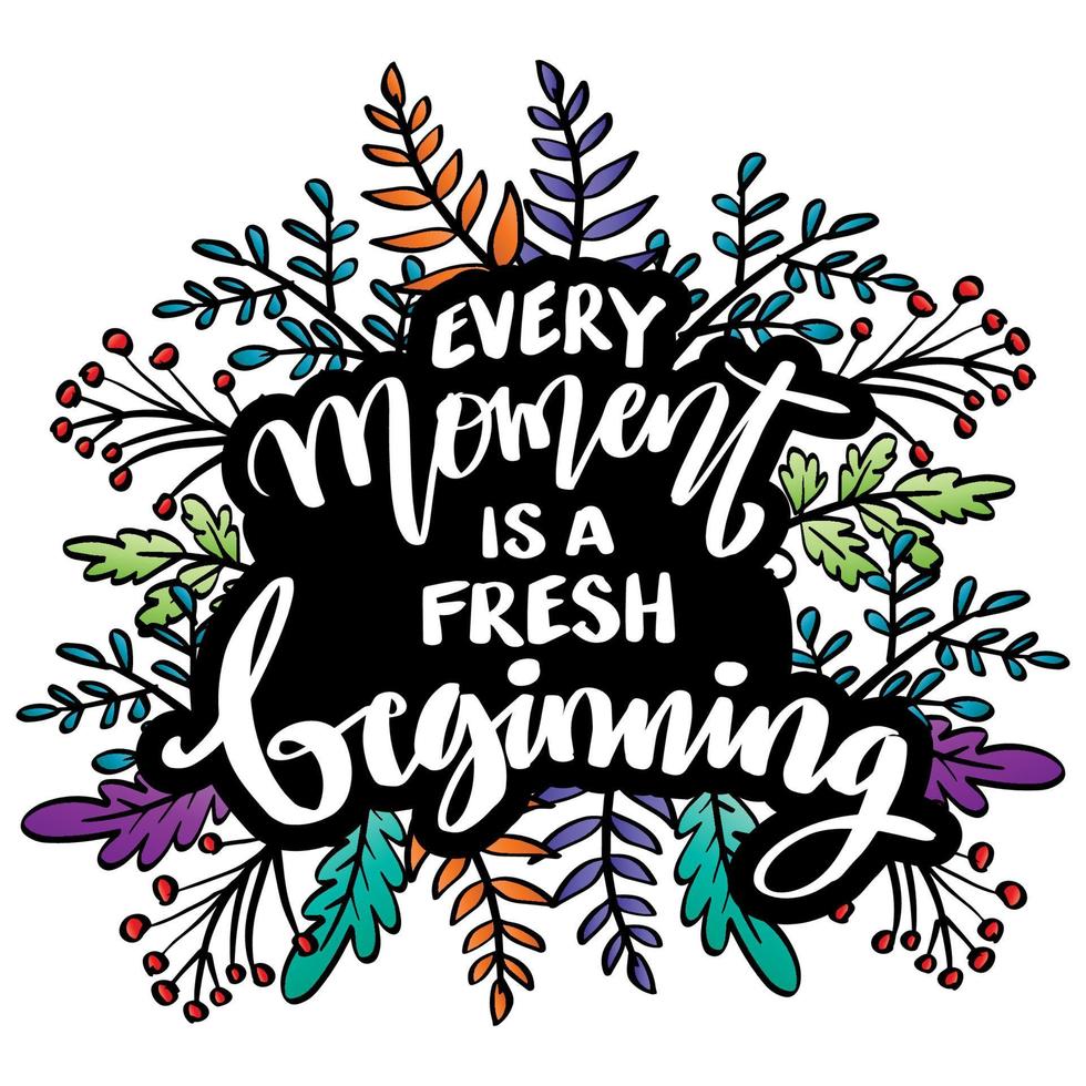 Every moment is a fresh beginning. vector