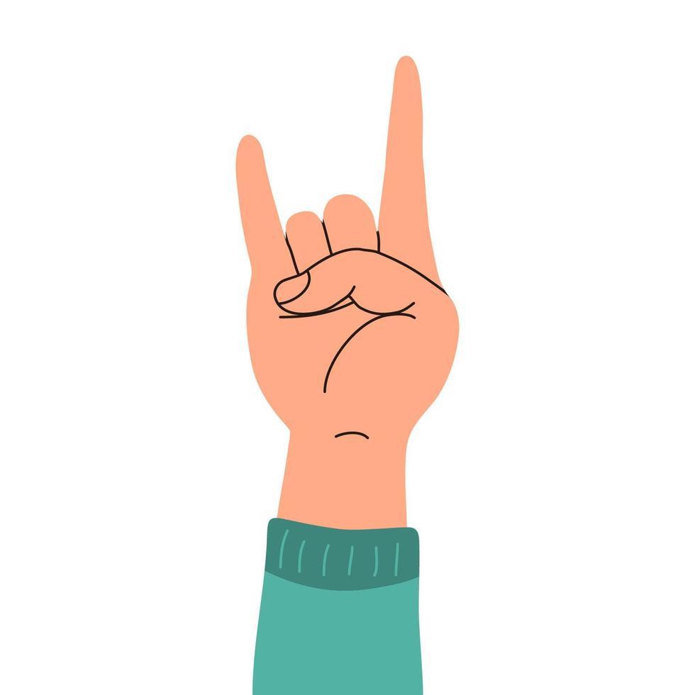 Human hand showing rock sign vector