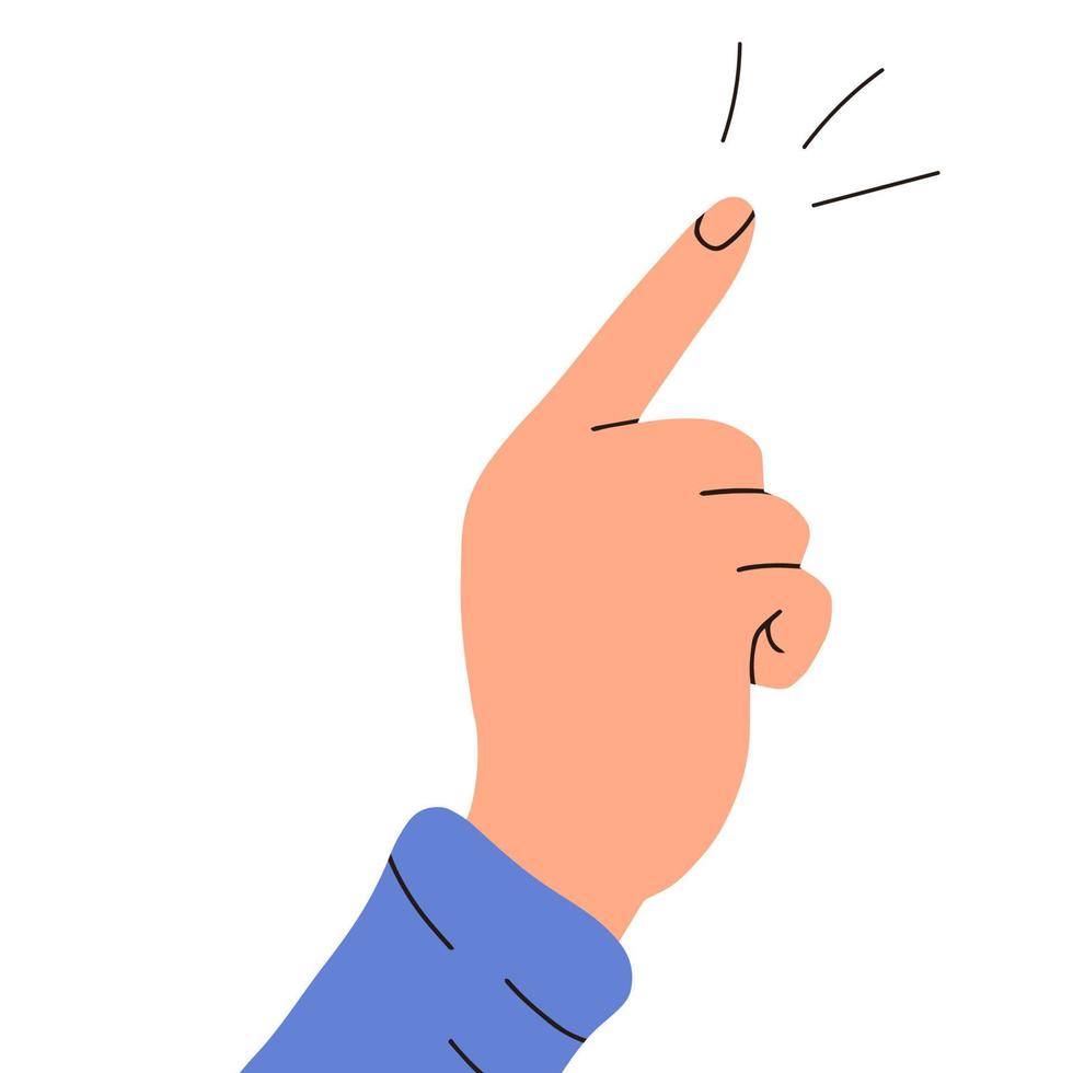 Hand pointing with finger vector