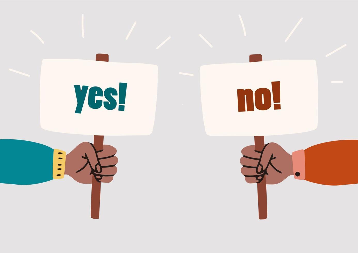 Hands with banners vector