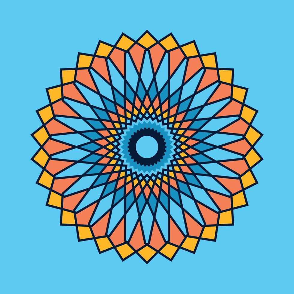 Orange blues mandala background vector. Suitable for content on social media, poster, banner, pattern vector