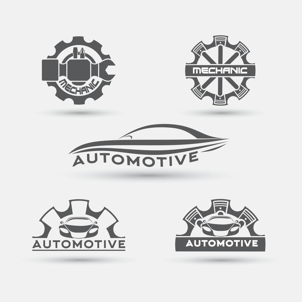 colección de diseño de logotipos automotrices y mecánicos vector