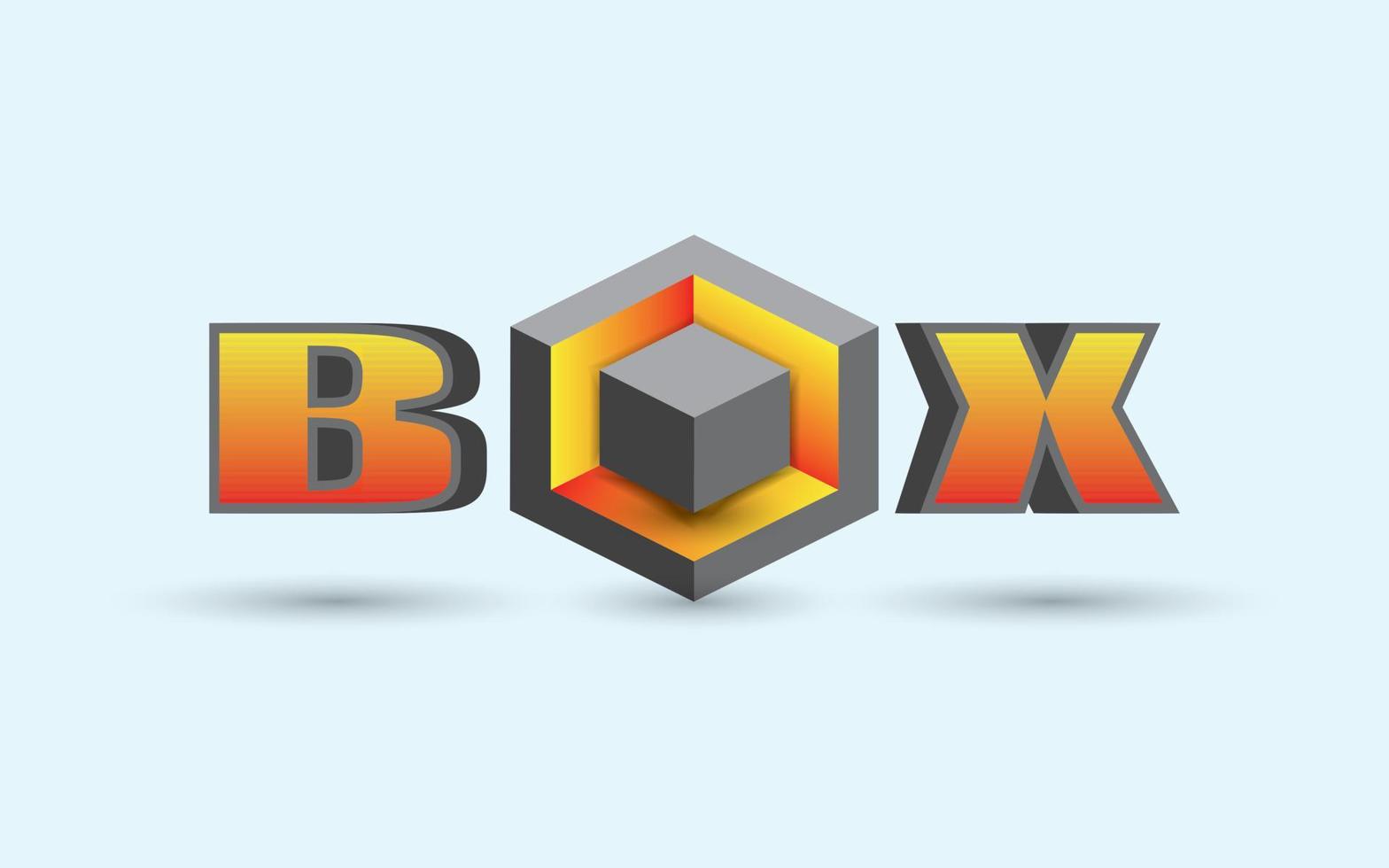 diseño de logotipo de caja, estilo moderno, vector de ilustración 3d